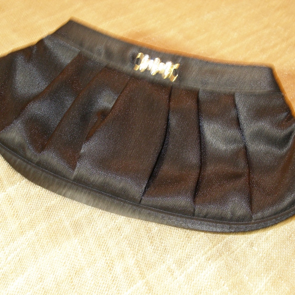 Black Satin Clutch Bag, Purse,